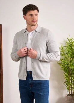 Medstead Men's Long Sleeve Shirt In Dove -AlanPaine Shop ap m 196u01 dove 1