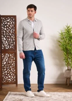 Medstead Men's Long Sleeve Shirt In Dove -AlanPaine Shop ap m 196u01 dove 4