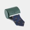 Ripon Silk Country Tie In Navy - Retriever Design -AlanPaine Shop apm048 ripon silk tie retriever navy