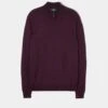 Barton Merino Wool 1/4 Zip Mock Jumper In Black Grape - Regular Fit 2 Barton Merino Wool 1/4 Zip Mock Jumper In Black Grape - Regular Fit -AlanPaine Shop barton mens merino wool quater zip mock jumper black grape 1
