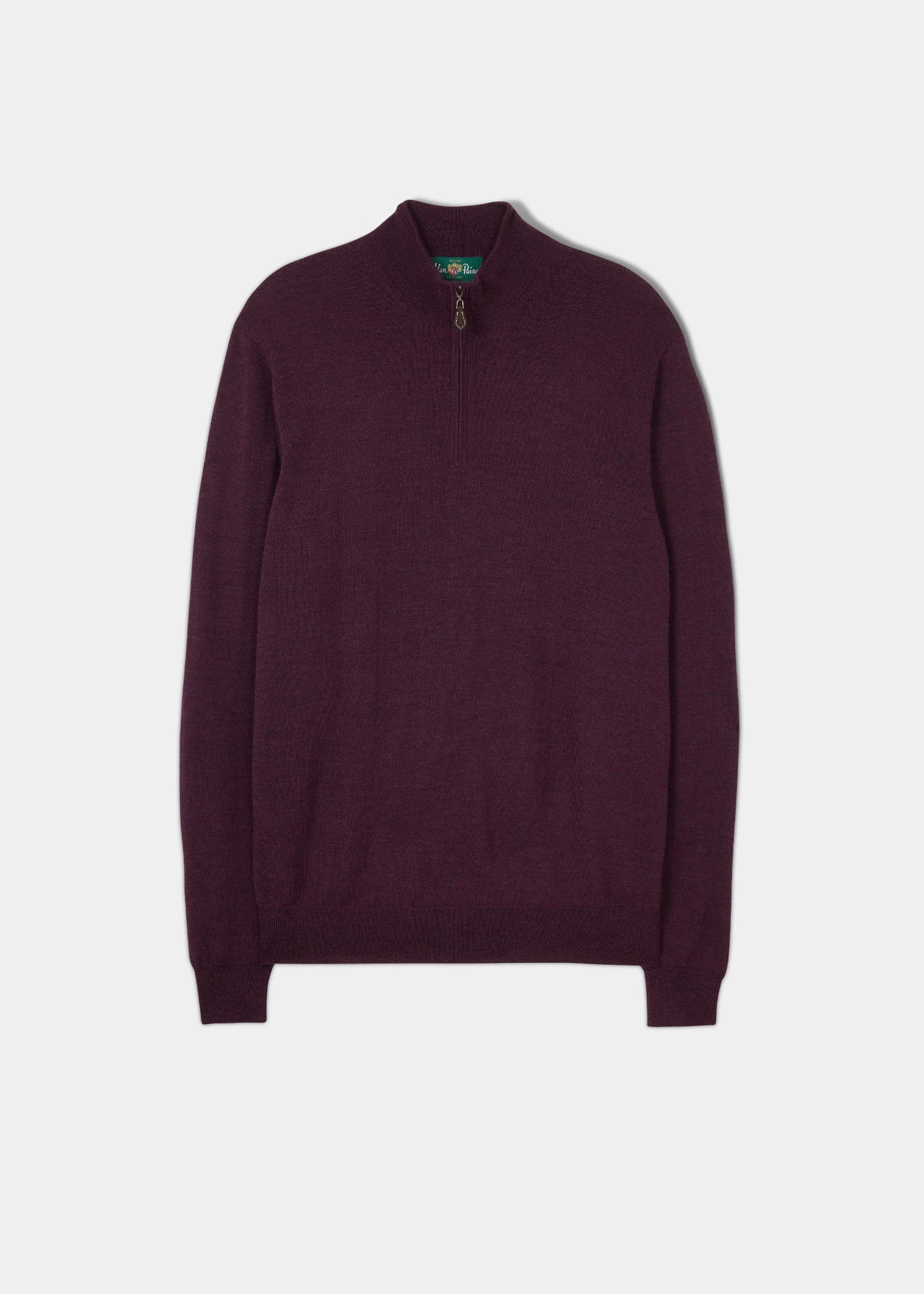 Barton Merino Wool 1/4 Zip Mock Jumper In Black Grape - Regular Fit 3 Barton Merino Wool 1/4 Zip Mock Jumper In Black Grape - Regular Fit