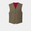 Combrook Men's Tweed Lined-Back Waistcoat In Sage - Regular Fit