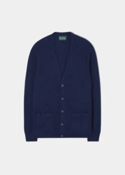 Cornwall Lambswool Cardigan In Indigo - Classic Fit