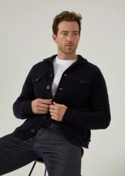 Ferndale Men's Knitted Lambswool Shirt In Navy - Regular Fit 12 Ferndale Men's Knitted Lambswool Shirt In Navy - Regular Fit -AlanPaine Shop ferndale mens knitted lambswool shirt navy 4