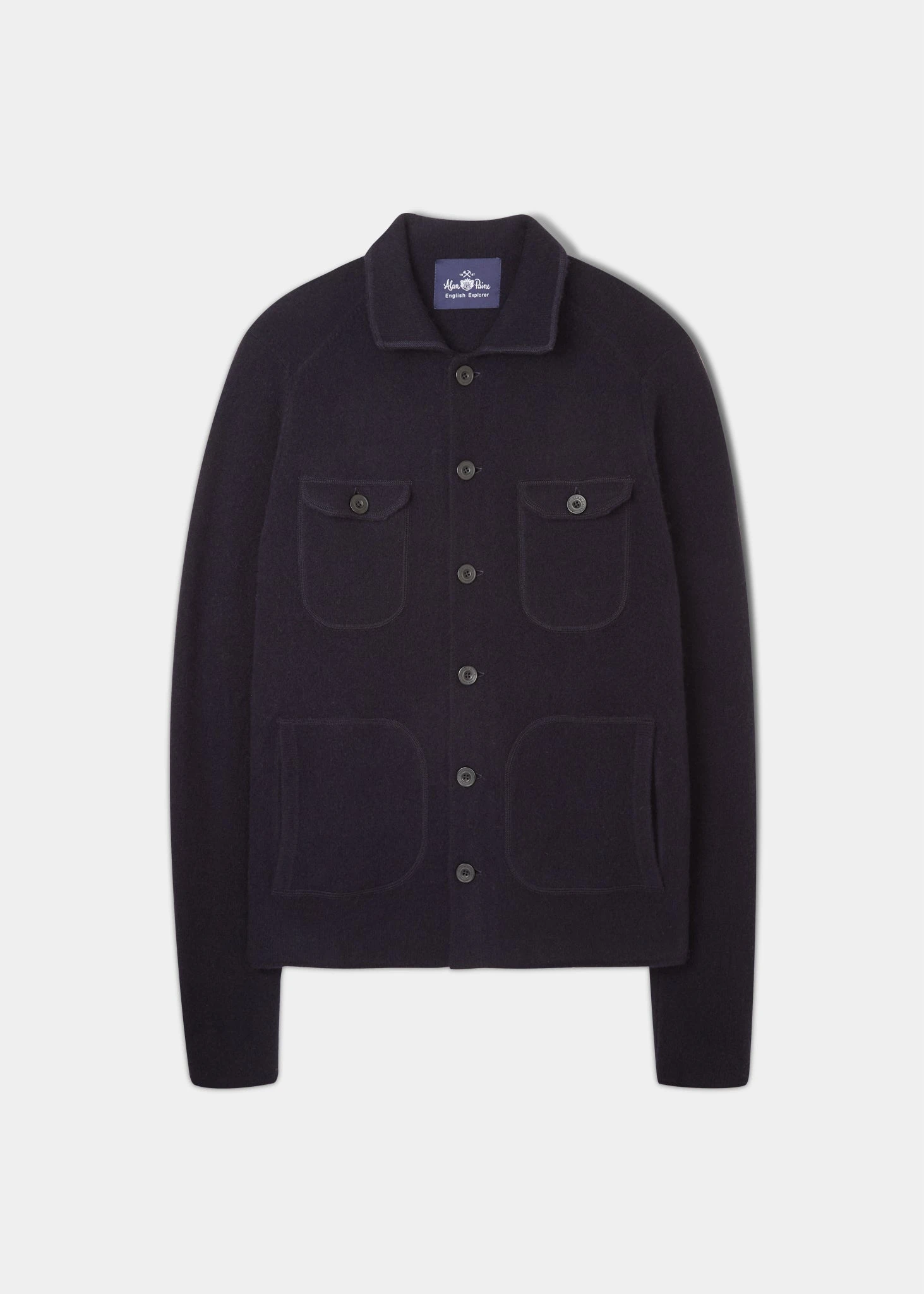 Ferndale Men's Knitted Lambswool Shirt In Navy - Regular Fit 3 Ferndale Men's Knitted Lambswool Shirt In Navy - Regular Fit