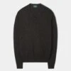 Albury Geelong Wool Jumper In Cocoa - Regular Fit -AlanPaine Shop geelong wool vee neck sweater Cocoa