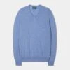 Haddington Cashmere Jumper In Ocean - Regular Fit 2 Haddington Cashmere Jumper In Ocean - Regular Fit -AlanPaine Shop haddington mens cashmere jumper Ocean