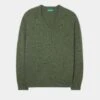 Hampshire Lambswool Jumper In Rosemary - Classic Fit -AlanPaine Shop hampshire mens lambswool jumper rosemary 1