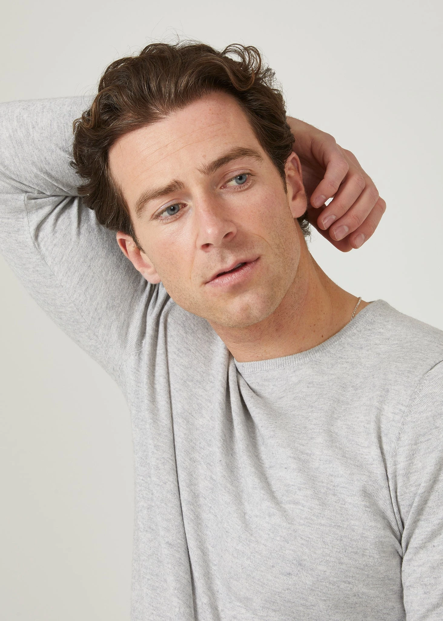 Harlington Luxury Cotton Jumper In Dove 7 Harlington Luxury Cotton Jumper In Dove - Image 5