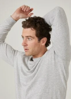 Harlington Luxury Cotton Jumper In Dove 13 Harlington Luxury Cotton Jumper In Dove -AlanPaine Shop harlington luxury cotton crew neck jumper dove 5