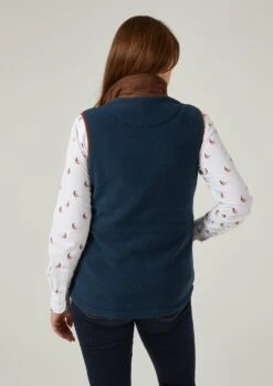 Aylsham Ladies Fleece Gilet In Blue Steel - Regular Fit -AlanPaine Shop ladies fleece gilet blue steel 4