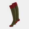 Ladies Shooting Socks - Red & Olive -AlanPaine Shop ladies shooting socks red olive