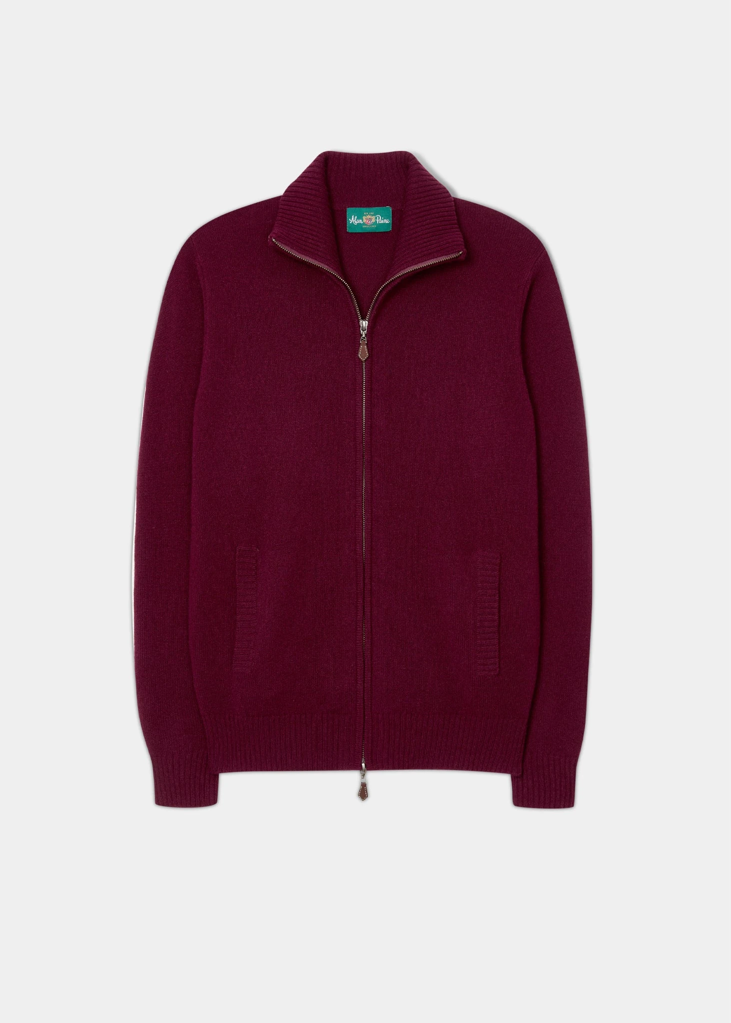 Ballater Lambswool Zipped Jumper In Bordeaux - Regular Fit 3 Ballater Lambswool Zipped Jumper In Bordeaux - Regular Fit