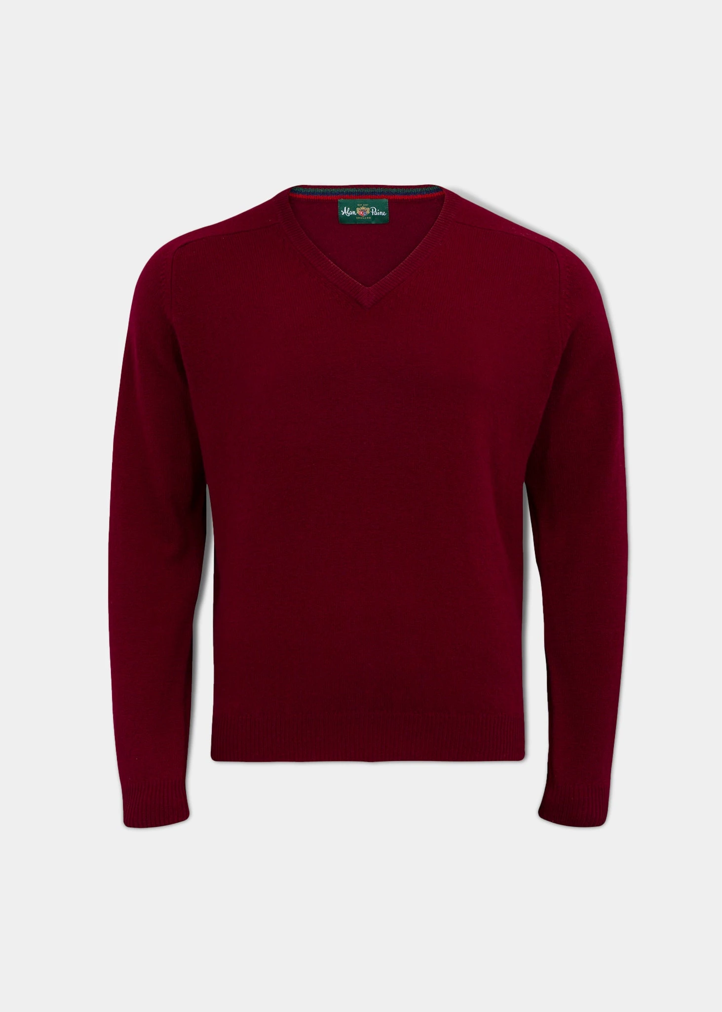 Streetly Men's V Neck Jumper In Bordeaux - Classic Fit 3 Streetly Men's V Neck Jumper In Bordeaux - Classic Fit