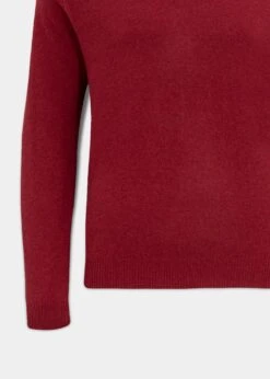 Streetly Men's V Neck Jumper In Magma - Classic Fit -AlanPaine Shop lambswool vee neck jumper magma 3
