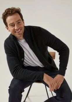 Landford Men's Lambswool Buttoned Jumper In Charcoal - Regular Fit 13 Landford Men's Lambswool Buttoned Jumper In Charcoal - Regular Fit -AlanPaine Shop landford mens buttoned lambswool jumper charcoal 5