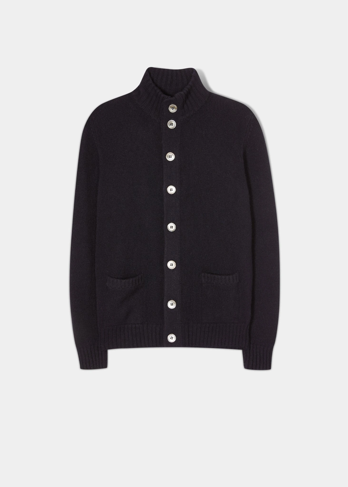 Landford Men's Lambswool Buttoned Jumper In Navy - Regular Fit 3 Landford Men's Lambswool Buttoned Jumper In Navy - Regular Fit