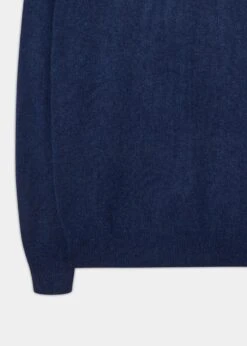 Lenzie Men's Lambswool Jumper In Indigo - Regular Fit -AlanPaine Shop lenzie lambswool jumper indigo 3
