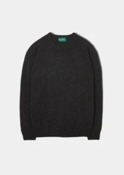 Lenzie Men'sLambswool Jumper In Charcoal - Regular Fit