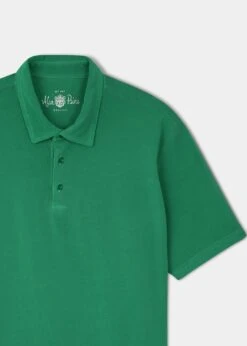 Tutbury Faded Dye Polo Shirt In Pine - Without Emblem -AlanPaine Shop ls2101 tutbury mens faded dye polo shirt pine 2