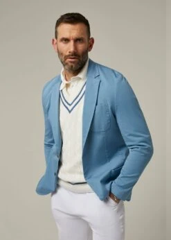 Heymouth Men's Cotton Blazer In Airforce -AlanPaine Shop ls2214 heymouth cotton blazer airforce 2