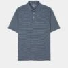 Waterbeach Striped Polo Shirt In Navy - Sports Fit -AlanPaine Shop ls2302 waterbeach short sleeve polo s2357