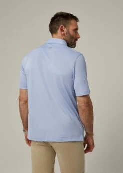 Rockbourne Performance Polo In Light Blue - Sports Fit -AlanPaine Shop ls2303 rockbourne short sleeve polo light blue 3
