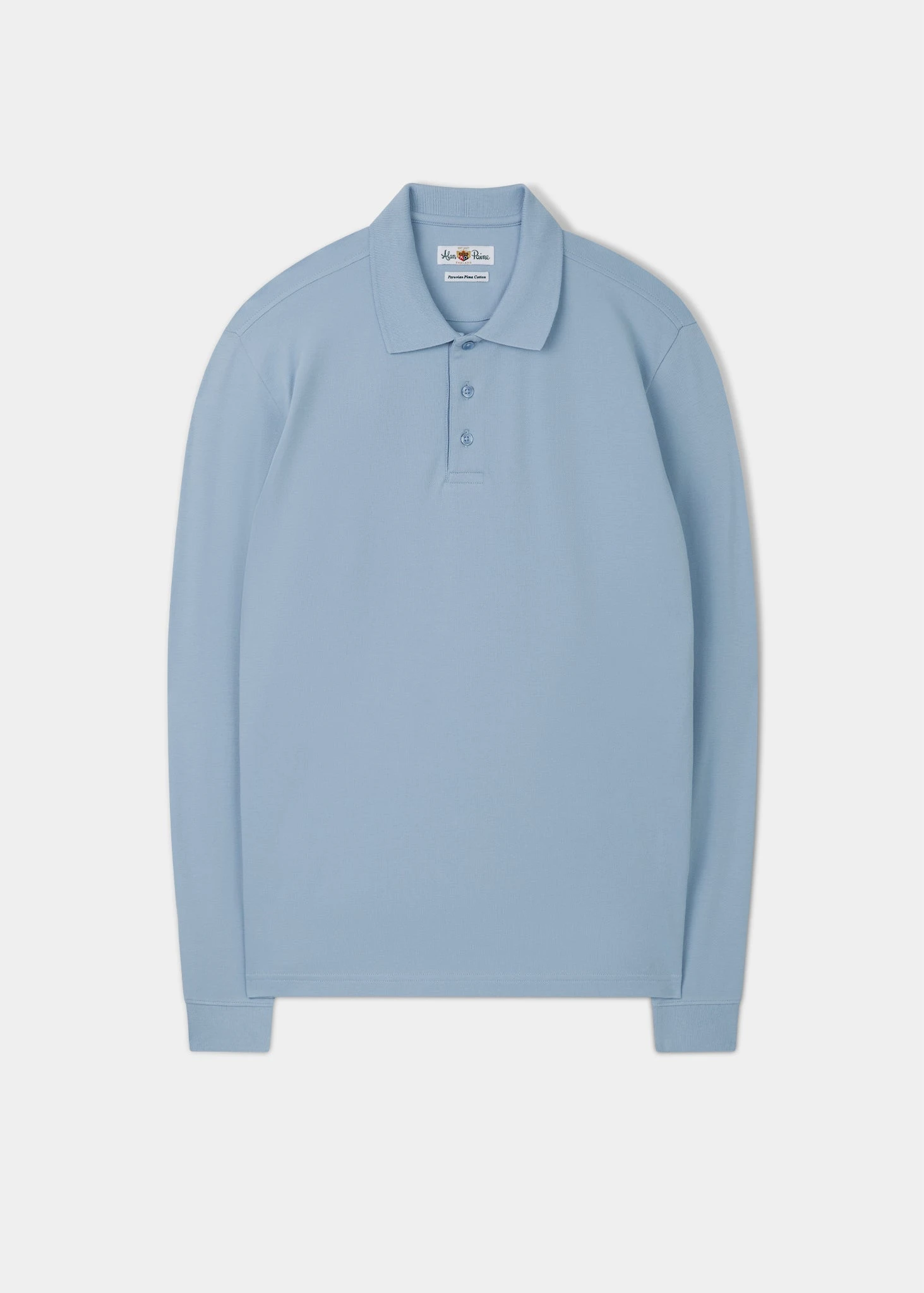 Reed Long Sleeve Polo In Light Blue. 3 Reed Long Sleeve Polo In Light Blue.