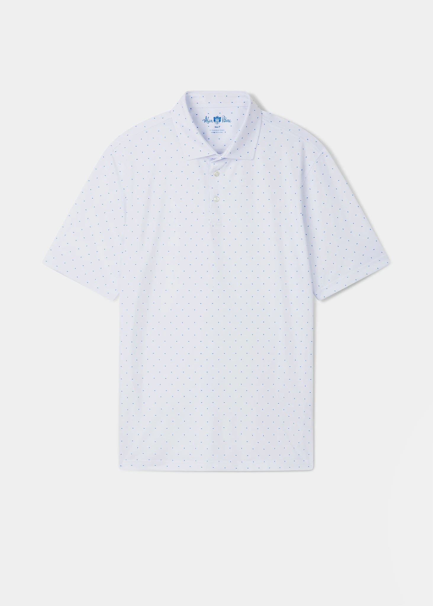 Shalford Performance Polo Shirt With Blue Print Design 3 Shalford Performance Polo Shirt With Blue Print Design