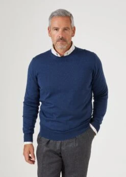 Radstone Men's Merino Wool Jumper In Indigo - Regular Fit -AlanPaine Shop mens Merino Wool Jumper Indigo 2