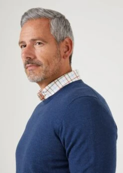 Radstone Men's Merino Wool Jumper In Indigo - Regular Fit -AlanPaine Shop mens Merino Wool Jumper Indigo 4