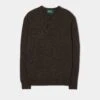 Brisbane Geelong Wool Jumper In Cocoa - Regular Fit -AlanPaine Shop mens brisbane geelong wool jumper cocoa 1