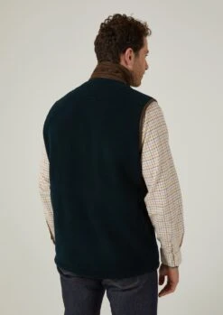 Aylsham Men's Fleece Gilet In Dark Navy - Regular Fit -AlanPaine Shop mens fleece gilet dark navy 4