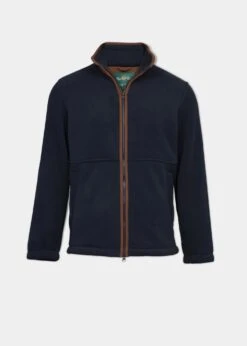 AlanPaine Shop 17 Aylsham Men's Fleece Jacket In Dark Navy - Regular Fit