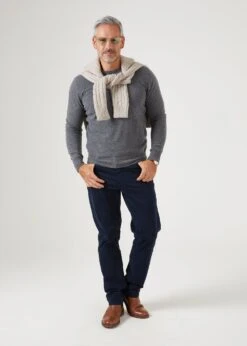 Brisbane Geelong Wool Jumper In Derby - Regular Fit -AlanPaine Shop mens geelong wool jumper derby 5