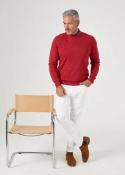 Brisbane Geelong Wool Jumper In Poppy Melange - Regular Fit 13 Brisbane Geelong Wool Jumper In Poppy Melange - Regular Fit -AlanPaine Shop mens geelong wool jumper poppy melange 1
