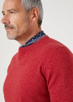 Brisbane Geelong Wool Jumper In Poppy Melange - Regular Fit 16 Brisbane Geelong Wool Jumper In Poppy Melange - Regular Fit -AlanPaine Shop mens geelong wool jumper poppy melange 4