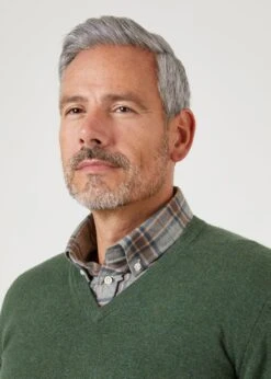 Albury Geelong Wool Jumper In Rosemary - Regular Fit 12 Albury Geelong Wool Jumper In Rosemary - Regular Fit -AlanPaine Shop mens geelong wool jumper rosemary 3