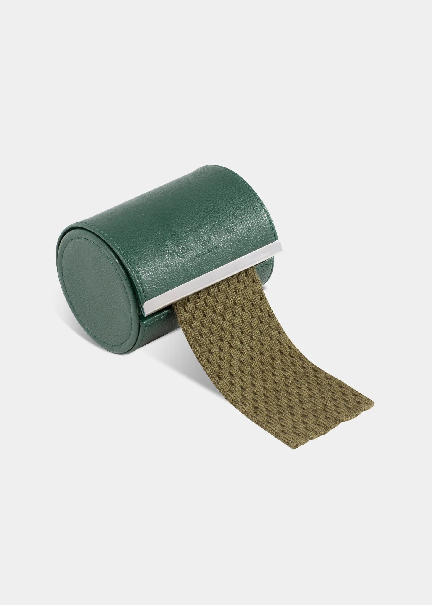 Men's Knitted Wool Tie In Olive 3 Men's Knitted Wool Tie In Olive