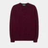 Dorset Men's Lambswool Jumper In Bordeaux - Classic Fit -AlanPaine Shop mens lambswool saddle shoulder jumper bordeaux 1
