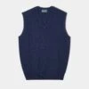 Norfolk Lambswool Slipover In Indigo - Classic Fit -AlanPaine Shop mens norfolk lambswool slipover indigo 1