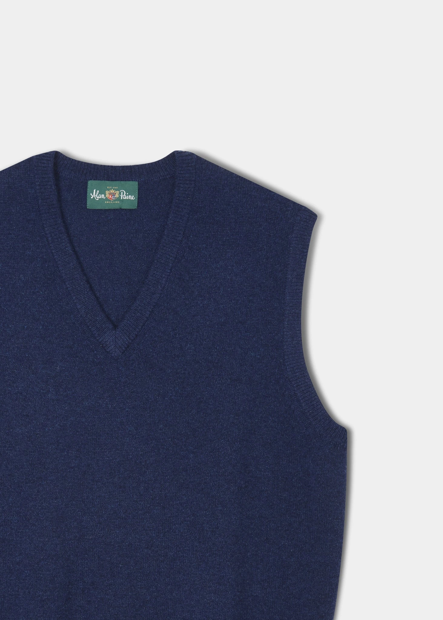 Norfolk Lambswool Slipover In Indigo - Classic Fit 4 Norfolk Lambswool Slipover In Indigo - Classic Fit - Image 2