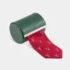 Ripon Silk Country Tie In Red - Deer Design 1 Ripon Silk Country Tie In Red - Deer Design -AlanPaine Shop mens ripon silk country tie deer design red