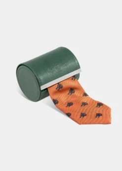Ripon Silk Country Tie In Rust - Wild Boar Design