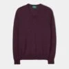 Millbreck Merino Wool Jumper In Black Grape - Regular Fit -AlanPaine Shop millbreck mens merino wool jumper black grape 1