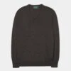 Millbreck Merino Wool Jumper In Dark Brown - Regular Fit -AlanPaine Shop millbreck merino wool jumper dark brown 1