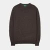 Radstone Men's Merino Wool Jumper In Dark Brown - Regular Fit -AlanPaine Shop radstone mens merino wool jumper brown 1