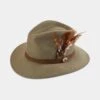 Richmond Ladies Felt Hat With Feather In Oatmeal -AlanPaine Shop richmond ladies felt hat with feather oatmeal