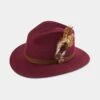 Richmond Ladies Felt Hat With Feather In Wine -AlanPaine Shop richmond ladies felt hat with feather wine