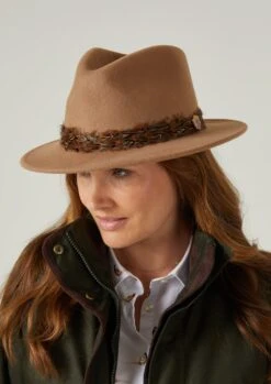 Richmond Ladies Fedora In Mink -AlanPaine Shop richmond ladies pheasant wrap fedora mink 1